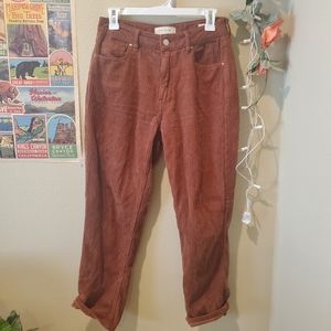 Pacsun dark orange corduroy mom jean